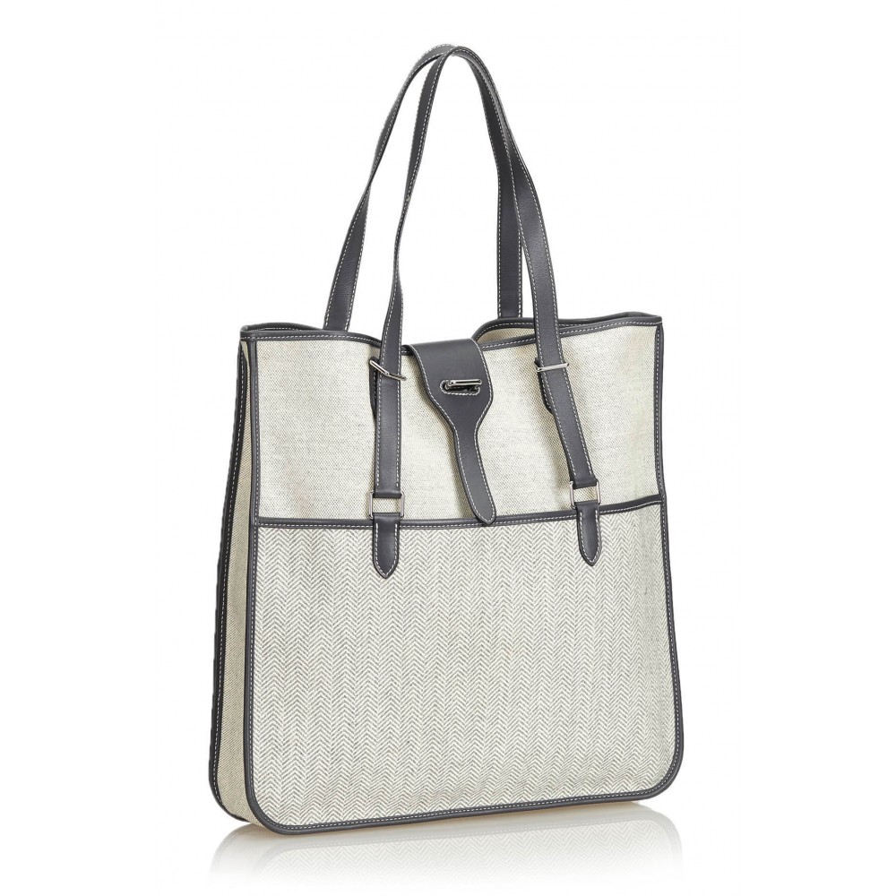 Hermès Vintage - Fourre Tout Cabas Bag - White Ivory - Canvas Bag - Luxury  High Quality - Avvenice