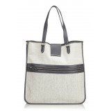 Hermès Vintage - Canvas Tote Bag - Avorio Bianco - Borsa in Pelle e Tessuto - Alta Qualità Luxury