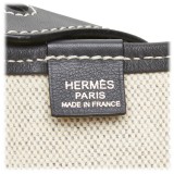 Hermès Vintage - Canvas Tote Bag - Ivory Brown White - Leather and Canvas Handbag - Luxury High Quality