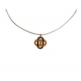 Hermès Vintage - Metal Isatis Pendant Necklace - Gold Orange - Hermès Necklace - Luxury High Quality