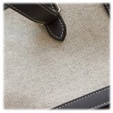 Hermès Vintage - Canvas Tote Bag - Avorio Bianco - Borsa in Pelle e Tessuto - Alta Qualità Luxury