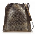 Bottega Veneta Vintage - Intrecciomirage Leather Shoulder Bag - Gold Black - Leather Handbag - Luxury High Quality