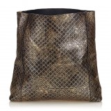 Bottega Veneta Vintage - Intrecciomirage Leather Shoulder Bag - Nero Oro - Borsa in Pelle - Alta Qualità Luxury