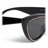 Céline - Cat Eye Sunglasses in Acetate with Crystals and Metal - Black - Sunglasses - Céline Eyewear