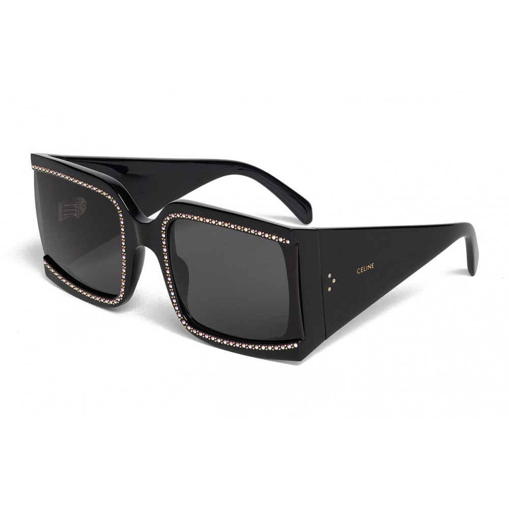 Céline - Oversized Sunglasses in Acetate with Crystals and Metal ...