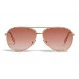 Céline - Occhiali da Sole Aviator in Metallo 02 - Oro Rosa - Occhiali da Sole - Céline Eyewear