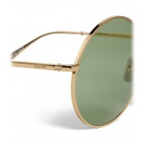 Céline - Occhiali da Sole a Rotondi in Metallo - Oro Verde - Occhiali da Sole - Céline Eyewear