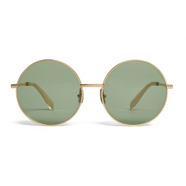 Céline - Occhiali da Sole a Rotondi in Metallo - Oro Verde - Occhiali da Sole - Céline Eyewear