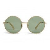 Céline - Occhiali da Sole a Rotondi in Metallo - Oro Verde - Occhiali da Sole - Céline Eyewear