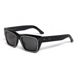 Céline - Square Sunglasses 02 in Acetate with Crystals and Metal - Black - Sunglasses - Céline Eyewear