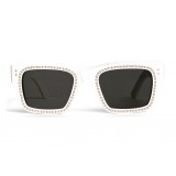 Céline - Square Sunglasses 02 in Acetate with Crystals and Metal - Optical White - Sunglasses - Céline Eyewear