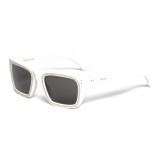 Céline - Occhiali da Sole a Quadrati 02 in Acetato con Cristalli e Metallo - Bianco Ottico - Occhiali da Sole - Céline Eyewear