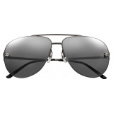 Cartier - Aviator - Metal, Black PVD and Ruthenium Finishes - Panthère de Cartier - Sunglasses - Cartier Eyewear