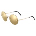 Cartier - Round - Golden Metal, Gold Finish Glossy Champagne - Panthère de Cartier - Sunglasses - Cartier Eyewear