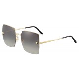 Cartier - Square - Metal Gold Finish Champagne, Gray Lenses - Panthère de Cartier - Sunglasses - Cartier Eyewear