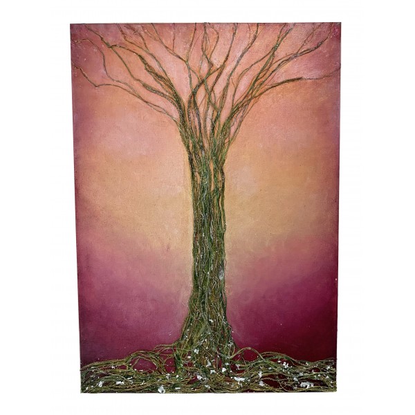 Eliza Oynus - Rose Tree - Installation - Silk - Linen - Gold