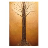 Eliza Oynus - Golden Tree - Installation - Silk - Linen - Gold