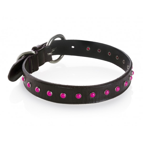 B Wilde Collection - Set Cabo - Collar & Leash - Pink - Cabo Collection - Leather Collar - High Quality Luxury