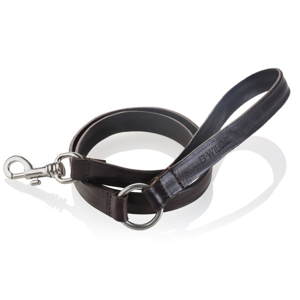 B Wilde Collection - Figaro Leash - Dark Chocolate - Figaro Collection - Leather Leash - High Quality Luxury