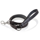 B Wilde Collection - Set Figaro - Dark Chocolate - Collar & Leash - Figaro Collection - Leather Collar - High Quality Luxury