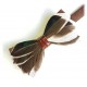 Genius Bowtie - Marco Polo - Nero - Papillon in Pelle Scamosciata con Piume - Farfallino di Alta Qualità Luxury