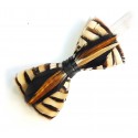 Genius Bowtie - Michelangelo - Brown - Suede Leather Bow Tie with Feathers - Luxury High Quality Bow Tie