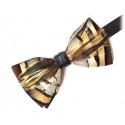 Genius Bowtie - Michelangelo - Black - Suede Leather Bow Tie with Feathers - Luxury High Quality Bow Tie