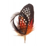 Genius Bowtie - Copernicus - Red Black - Real Feathers Pin - Luxury High Quality Pin