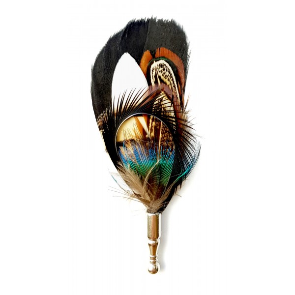 Genius Bowtie - Dali - Black - Real Feathers Pin - Luxury High Quality Pin
