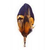 Genius Bowtie - Pasteur - Gold Blue - Real Feathers Pin - Luxury High Quality Pin