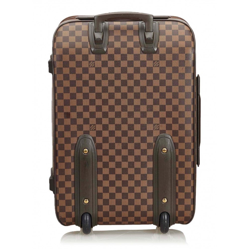 Louis Vuitton Vintage - Damier Ebene Pegase 60 Trolley - Brown - Leather Trolley - Luxury High ...