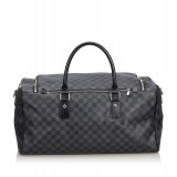 Louis Vuitton Vintage - Damier Ebene Graphite Roadster 50 Bag - Graphite - Damier Canvas and Leather - Luxury High Quality