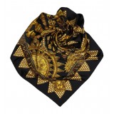 Hermès Vintage - Lor Des Chefs Silk Scarf - Nero Multi - Foulard in Seta - Alta Qualità Luxury