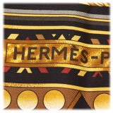 Hermès Vintage - Lor Des Chefs Silk Scarf - Nero Multi - Foulard in Seta - Alta Qualità Luxury