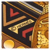 Hermès Vintage - Lor Des Chefs Silk Scarf - Black Multi - Silk Foulard - Luxury High Quality