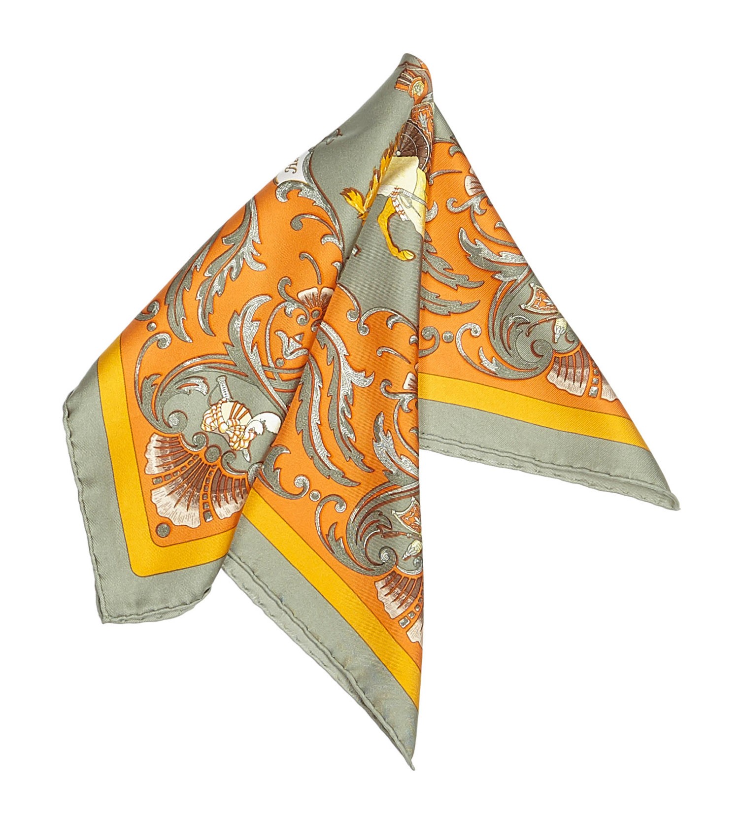 hermes orange silk scarf