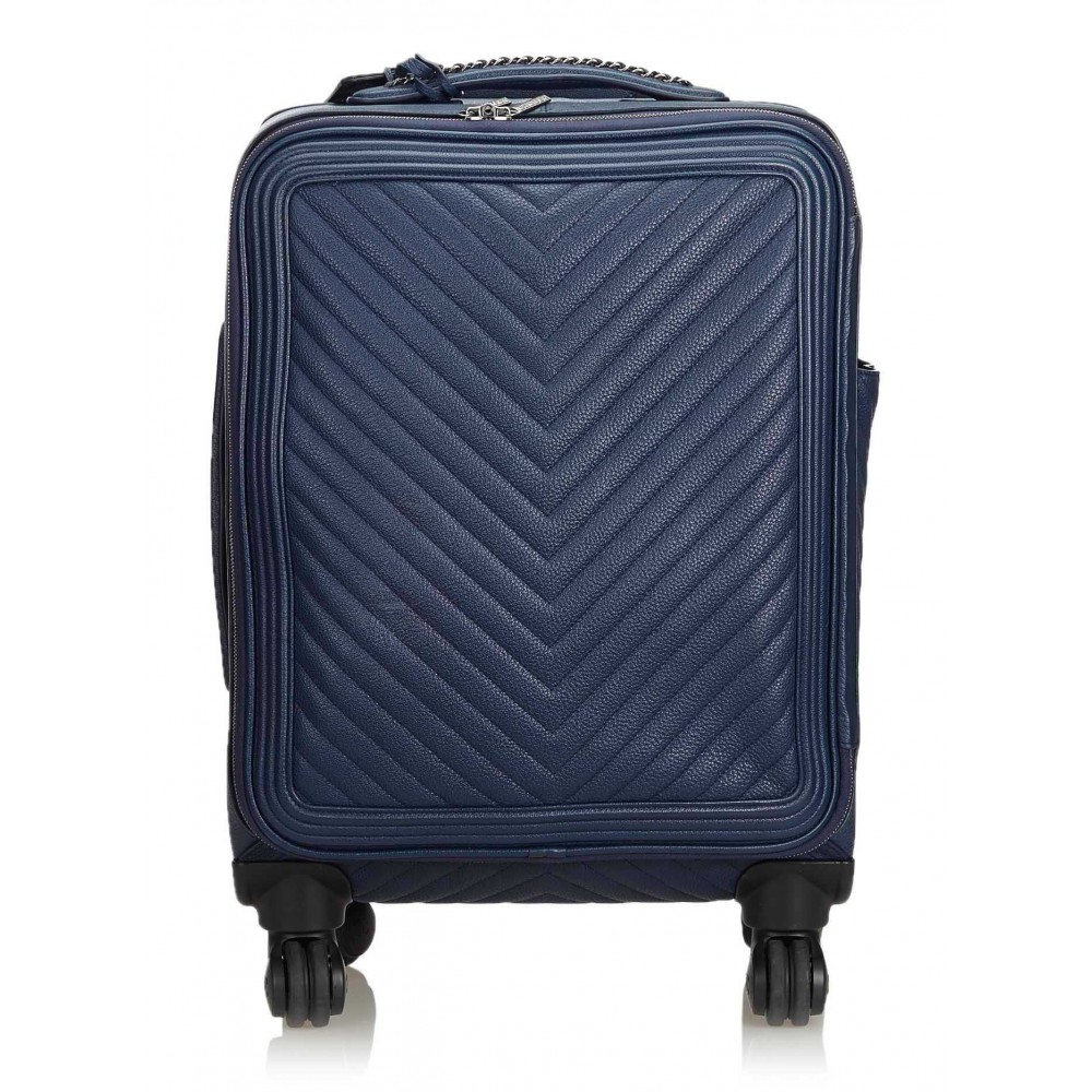 Chanel Vintage - Caviar Coco Case Trolley - Blue Navy - Leather Trolley -  Luxury High Quality - Avvenice