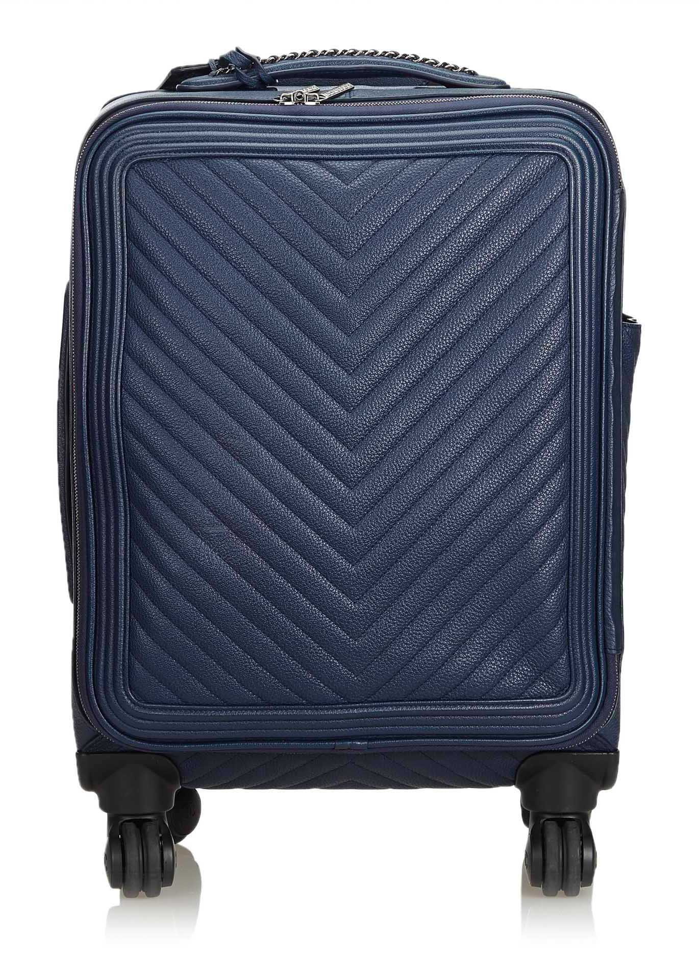 Chanel Vintage - Caviar Coco Case Trolley - Blue Navy - Leather