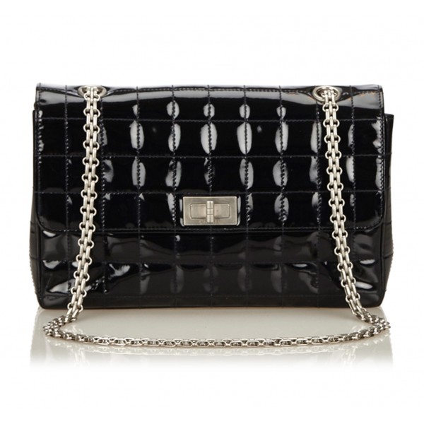 Timeless Chanel Chocolate bar Black Patent leather ref.896009