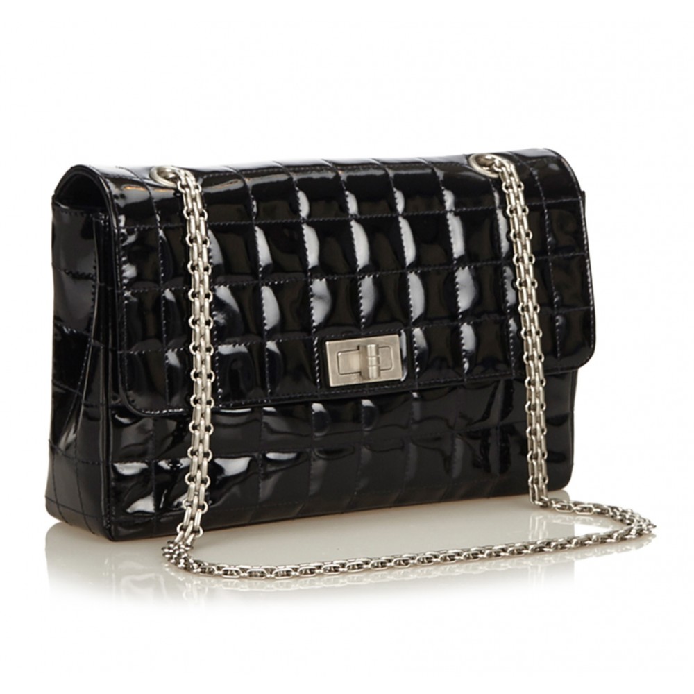 Chanel Vintage - Choco Bar Chain Cotton Handbag Bag - Black - Leather  Handbag - Luxury High Quality - Avvenice