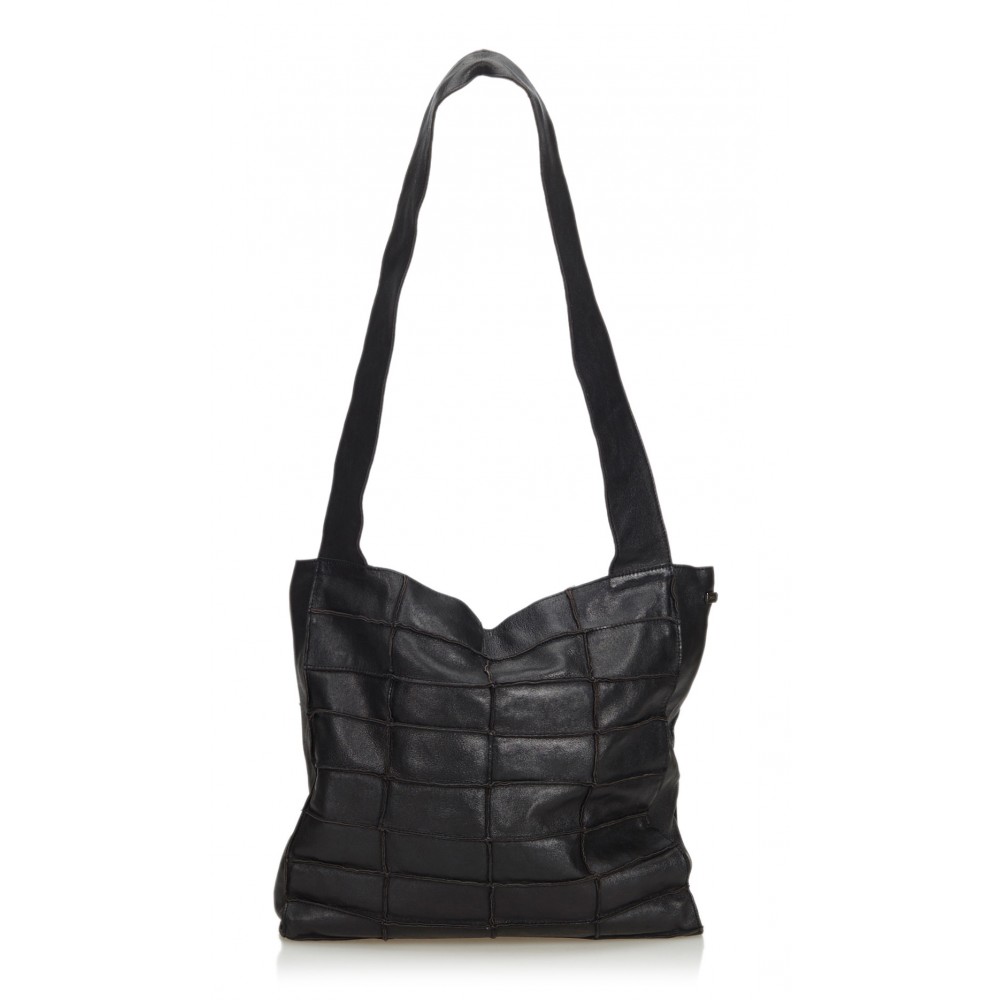 Chanel Vintage - Leather Patchwork Tote Bag - Black - Leather Handbag -  Luxury High Quality