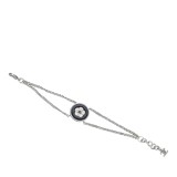 Chanel Vintage - Camellia Metal Bracelet - Silver Black - Chanel Bracelet - Luxury High Quality