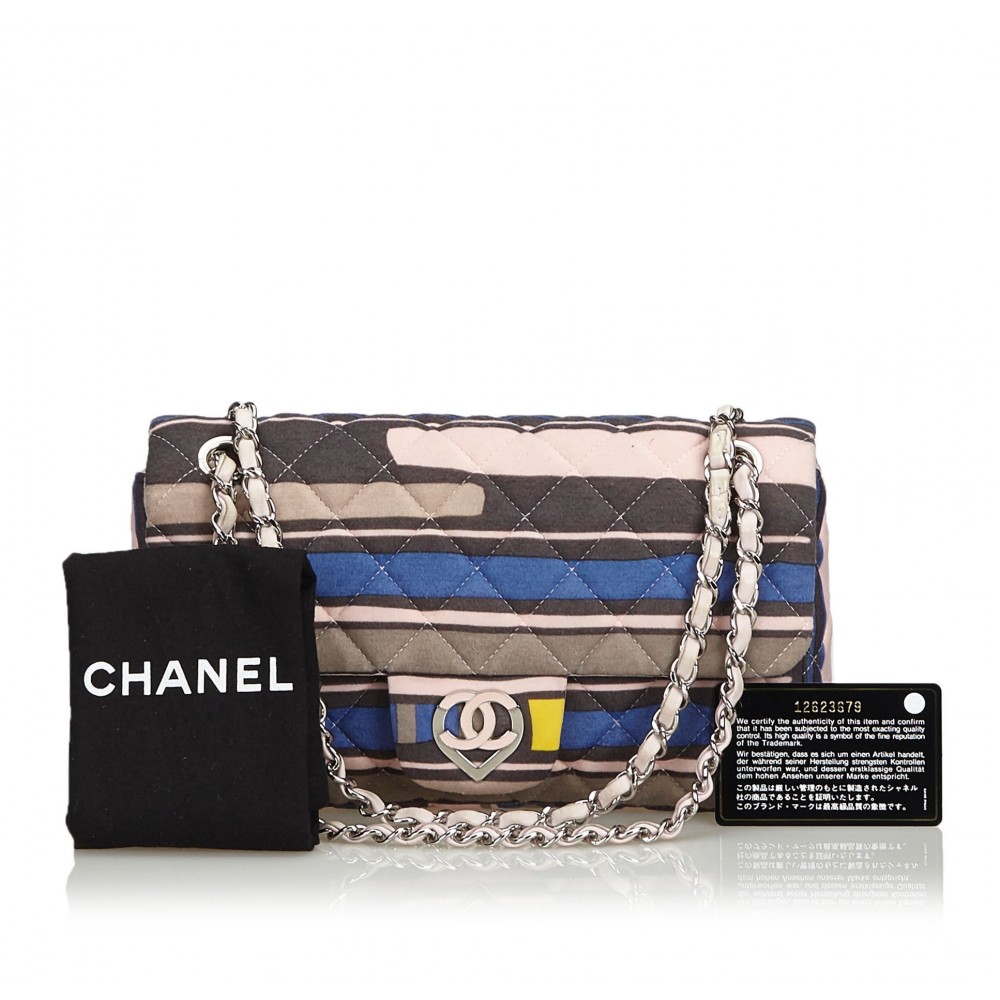 Chanel Vintage - CC Heart Printed Cotton Medium Flap Bag - Pink - Leather &  Cotton Handbag - Luxury High Quality - Avvenice