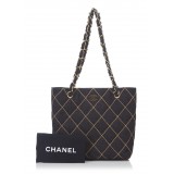 Chanel Vintage - Surpique Wool Shoulder Bag - Grigio - Borsa in Tessuto e Lana - Alta Qualità Luxury