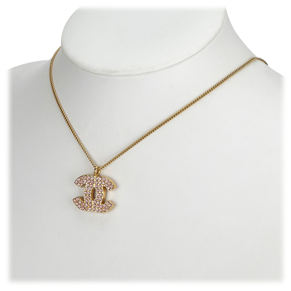 Chanel Vintage - CC Rhinestone Necklace - Gold - Necklace Chanel - Luxury  High Quality - Avvenice