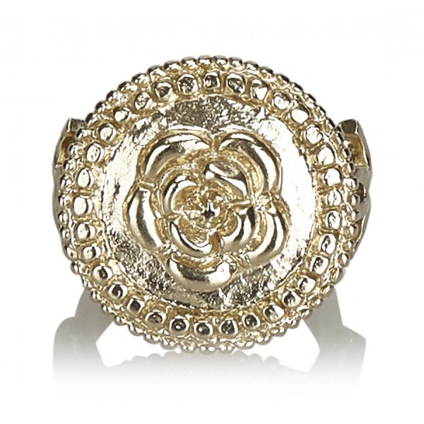 Chanel Vintage - Camellia Metallic Ring - Oro - Anello Chanel - Alta Qualità Luxury