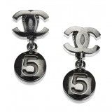 Chanel Vintage - CC No. 5 Drop Earrings - Argento - Orecchini Chanel - Alta Qualità Luxury