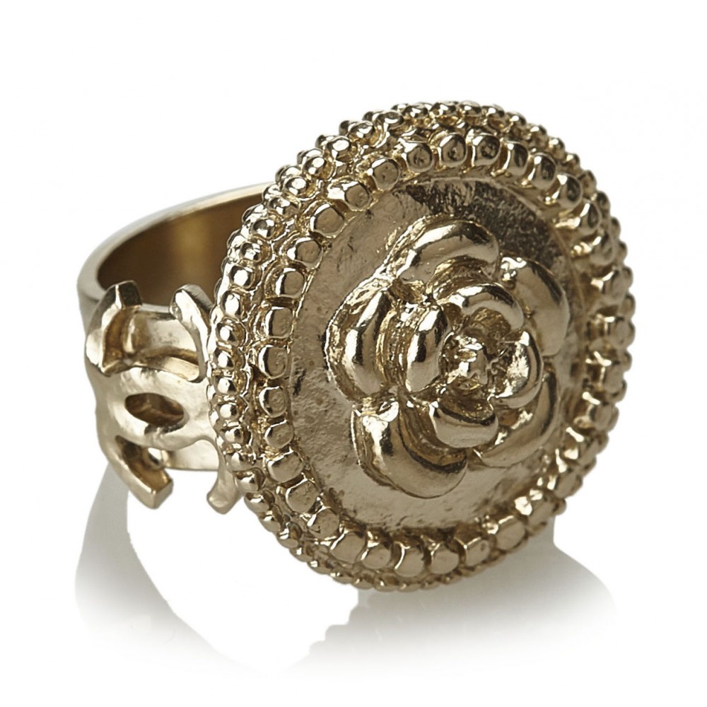 bijlage Aanpassing een vergoeding Chanel Vintage - Camellia Metallic Ring - Gold - Chanel Ring - Luxury High  Quality - Avvenice