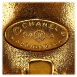 Chanel Vintage - CC Clip-On Earrings - Gold - Earrings Chanel - Luxury High Quality
