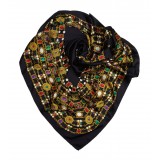 Chanel Vintage - Jewelry Printed Silk Scarf - Black - Silk Foulard - Luxury High Quality